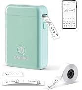 ORGBRO Label Maker Machine with Tape, X1 Portable Bluetooth Mini Label Printer, Support Pre-Cut &amp;...