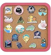 BENECREAT Square Cork Board, 7.87x7.87 Inch Bulletin Board Display Wooden Frame Pin Stand, Brooch...