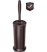 UPTRONIC Toilet Brush, Metal Toilet Brush and Holder Set with Extra Long Handle Durable Bristles ...