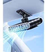 DICMKY Car Clip on Fan for Sun Visor, 3000Mah Rechargeable Battery Powered Usb Fans That Blow Col...