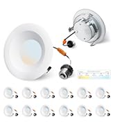 Anyhome 4 Inch Recessed Lighting Led,12 Pack 5CCT Can Light Led Retrofit,2700K/3000K/3500K/4000K/...