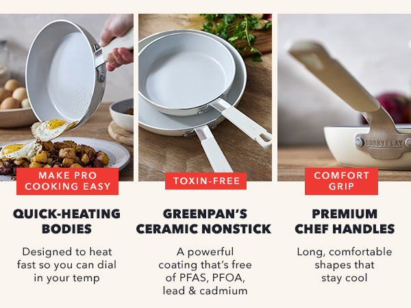 GreenPan, Ceramic Nonstick, PFAS-Free, Non-Toxic, Cookware, Frypans, Bobby Flay