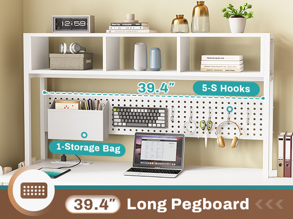SEDETA White L Shaped Office Desk, Corner Computer Desk 