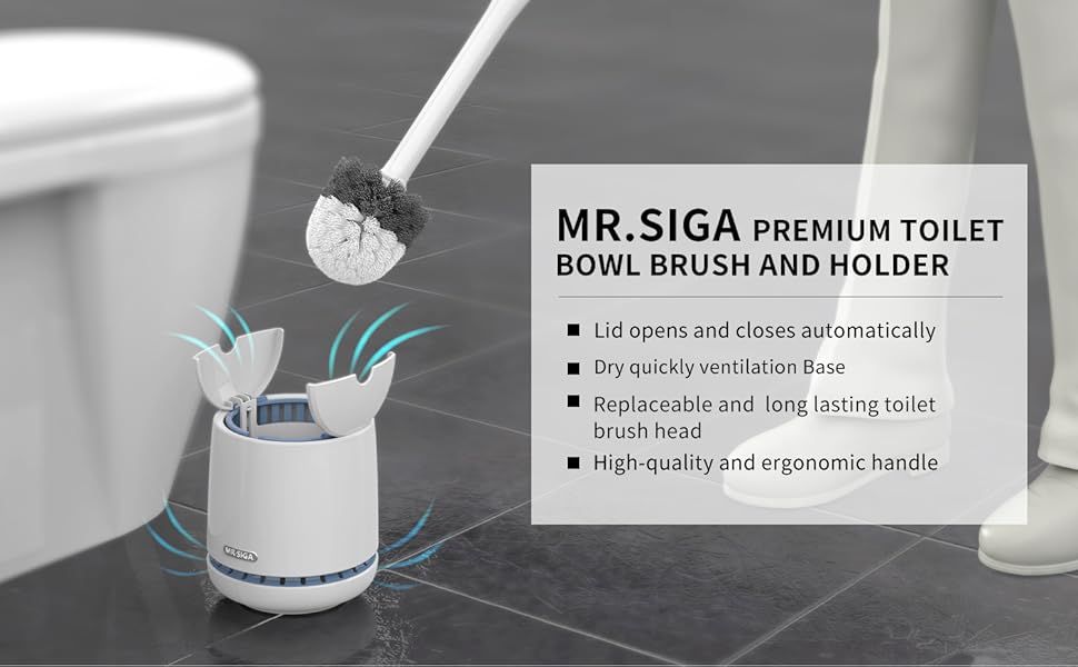 MR.SIGA Toilet Bowl Brush and Holder