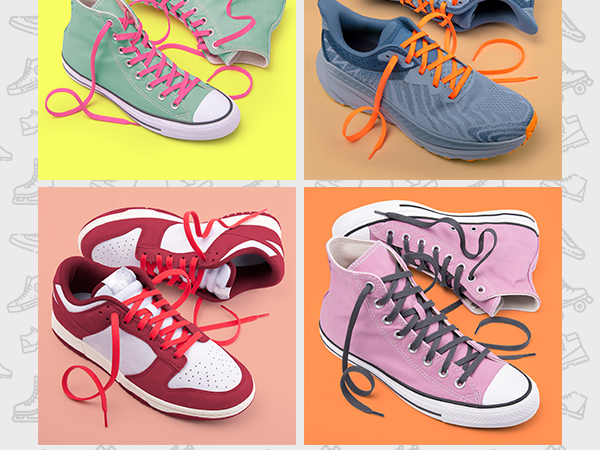 Flat shoe laces for sneakers shoelaces athletic running sports kids shoelaces white black strings