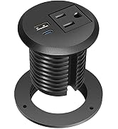 2 inch Desk Power Grommet with USB C,Flush Mount USB Port Desk Outlet,Desktop Power Grommet Outle...