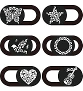 PRESSINART 6Pcs 6 Styles Laptop Camera Cover Music Notes Privacy Guard Accessories, 0.04 Inch Ult...
