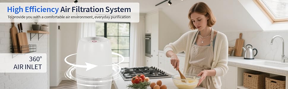 ARM &amp;amp; HAMMER AH301W-1 Air Purifier with Night Light, HEPA Filter