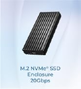 20Gbps M.2 NVMe SSD Enclosure, ICY BOX USB C External NVMe M.2 Enclosure with USB C 3.2 Gen 2x2, ...