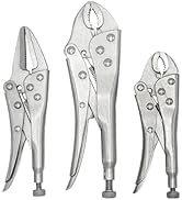 ULTRA STEEL 3-Piece Locking Plier Set, Carbon Steel Drop Forged Heat Treated, 5", 6-1/2", 7", Nic...