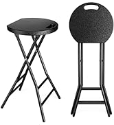 YOMT Folding Stools for Adults Portable, Backless 24 inch Folding Bar Stools, Heavy Duty Foldable...