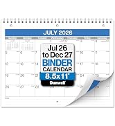 Dunwell 2026-2027 Calendar for 3 Ring Binder - 8.5x11, Jul. 2026 to Dec. 2027, 18 Months Desk Cal...