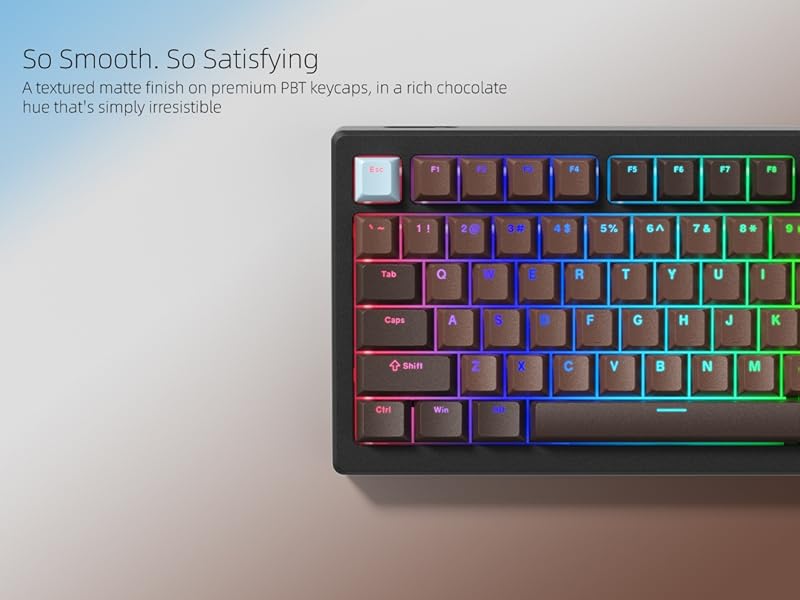 Womier Keycaps for Mechanical Keyboard, Retro Brown PBT Keycaps Cherry Profile