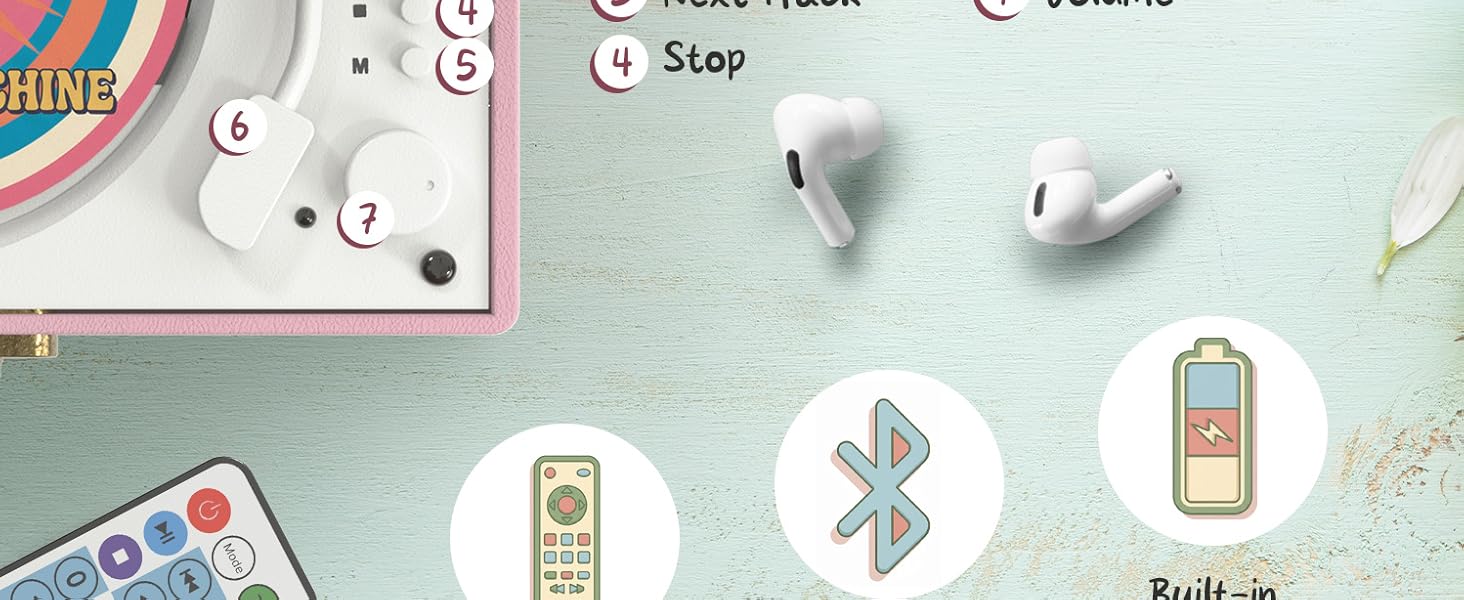 cd player record vinyl that looks like a white reproductor de with bluetooth small cute for home