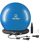 ProBody Pilates Yoga Ball Chair, Exercise Ball Chair with Base or Stand for Home Office Desk Sitt...