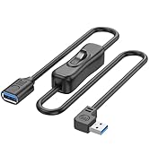 YINGAYOU 90 Degree USB 3.0 Switch Extension Cable Short USB Extension Cable with Switch Supports ...