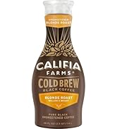 Califia Farms - Pure Black Blonde Roast Cold Brew Coffee, 48 Oz, 100% Arabica, Plant Based, Vegan...
