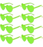 PLULON Heart Sunglasses for Women 5/12/25 Pcs, Heart Glasses Valentine Day Rimless Shaped Candy C...