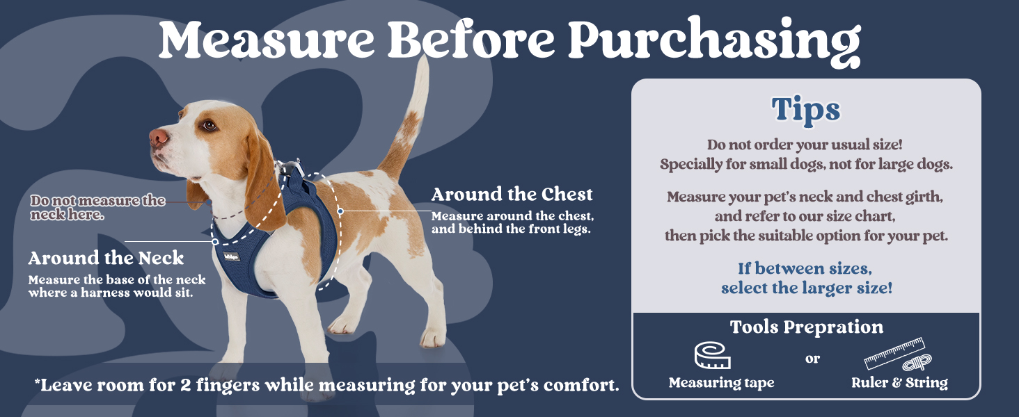 dog harness Measurement Instructions