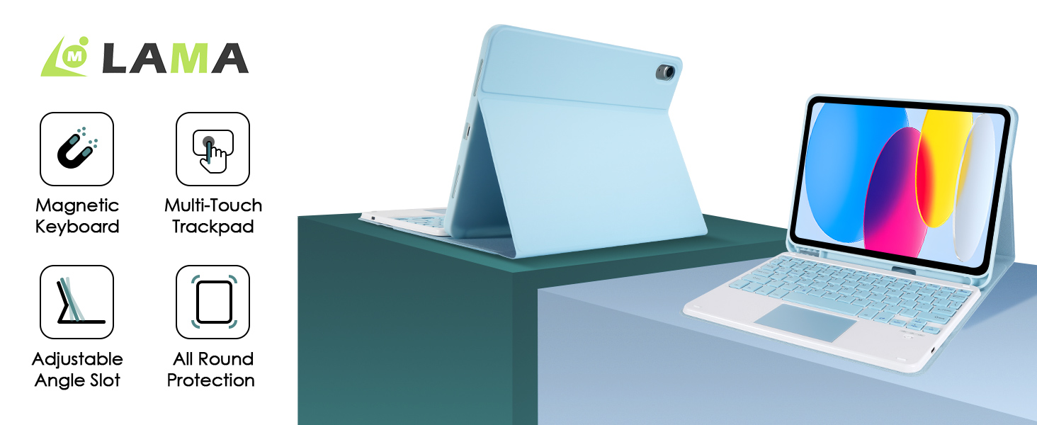 detachable keyboard case for ipad 10th generation 10.9 inch 2022 10th gen ipad cover with touchpad