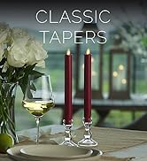 Luminara Set of 2 Moving Flame LED Taper (1x9.75), Flameless Candle, Melted Edge, Smooth Wax