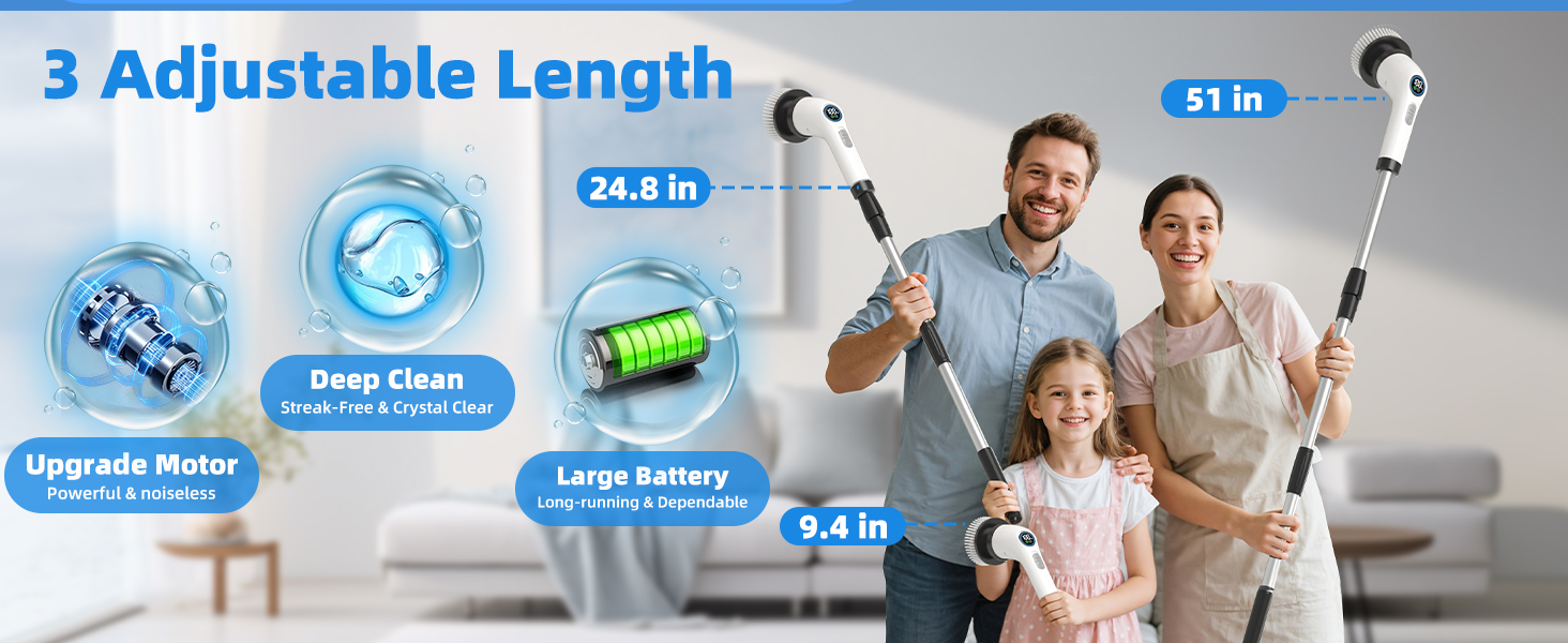 shower scrubber with long handle