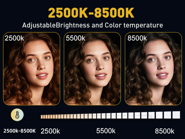 2500K-8500K color temperature range