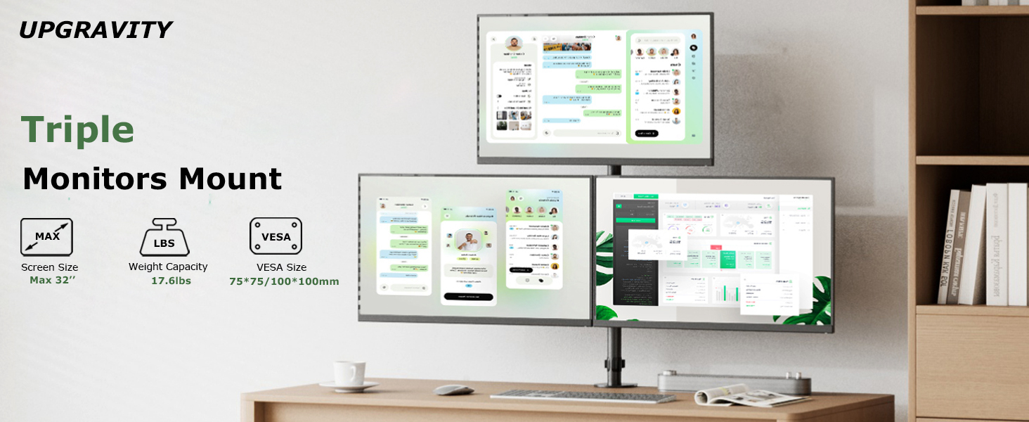 triple monitor mount