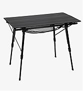 PORTAL Camping Table Foldable Portable with Adjustable Legs, Aluminum Folding Table Roll Up Table...