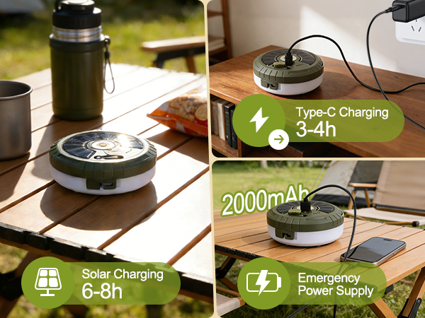 PHILORN Solar Camping String Lights