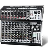 MICNAUX Audio Mixer 10 Channel Professional Sound Mixer Console with 99 DSP Effects, Mixing Board...