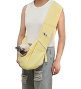 Pet Sling Carrier Bag for Cat Puppy Crossbody Carrier with Pocket and Harness Lightweight Small C...
