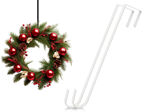 Wreath Hanger White Wreath Hangers for Front Door 2 Pack Wreaths Hangers Hook Over The Door Hook