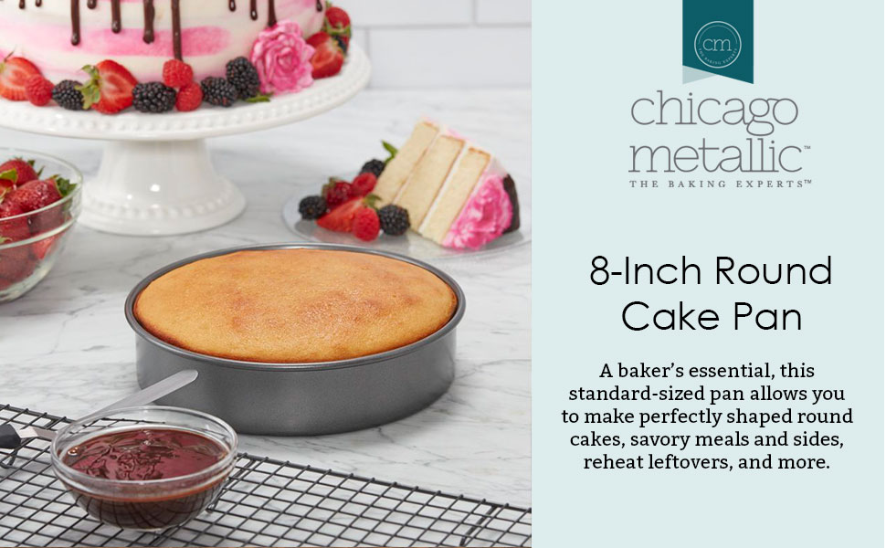 Chicago Metallic Professional Non-Stick Round Cake Pan, 8-Inch