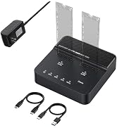 Dual Bay NVMe M.2 SSD Docking Station, USB 3.2 Gen2x2 20Gbps Offline Clone Duplicator, External S...