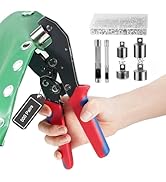 Amliber 2-Size Grommet Tool Kit, 1/4" 3/8" Hole Punch with 500 Pairs Grommet Kit, Interchangeable...