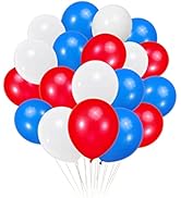 300 Pack Red White and Blue Balloons 100 of each of the 3 colors 12 inch Red White Blue Party Bal...