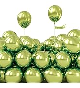 PartyWoo Metallic Green Balloons, 50 pcs 5 Inch Olive Green Metallic Balloons, Balloons for Ballo...