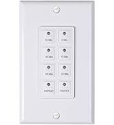 BN-LINK Countdown Digital in-Wall Timer Switch with Push Button 5-10-20-30-45-60mins, for Bathroo...