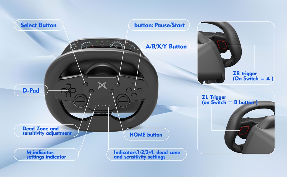 DOYO wireless racing wheel with pedals