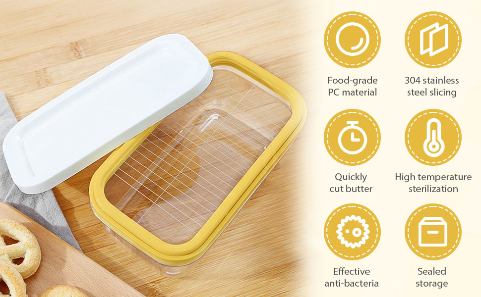 Butter Dish Butter Keeper with Cutter Slicer