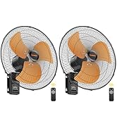 CAMMOO 20 Inch Wall Mount Fan Oscillating, Button &amp; 32ft Wireless Remote Dual Control, 6.6ft Exte...