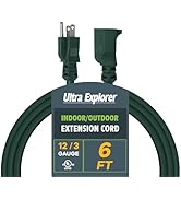 Ultra Explorer Green Indoor Extension Cord 6 Ft, 12/3 SJTW Heavy Duty Green Extension Cable with ...