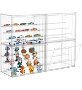 Attelite Acrylic Display Case,Upgrade 4 Tiers Clear Display Case with 3 Adjustable Divider, 4 Pac...