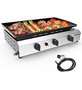 Llamaviva Flat Top Grill with 3 Burners -Auto Ignition Propane Portable GasGrill Premium Stainles...