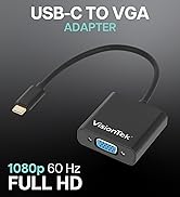 VisionTek USB C 3.1 to VGA Adapter, Male to Female, for iPad Pro, MacBook Pro, Chromebook, Lenovo...