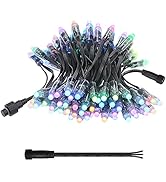 ALITOVE WS2811 12V LED Pixels 100pcs Addressable RGB LED String Lights 12mm Diffused Digital Drea...