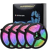 SUPERNIGHT 131.2FT Led Light Strips, 4 Rolls of 32.8FT 5050 300 Led Strip RGB, Color Changing Led...