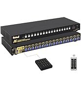 JideTech 16x1 HDMI KVM Switch with USB 3.0 HUB, 16 in 1 Out 4K HDMI Switcher with 4K 60Hz Resolut...