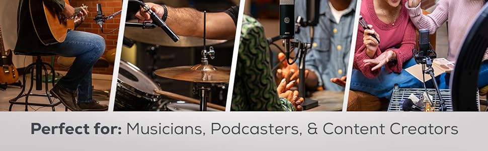 Perfect for musicians, podcasters and content creators